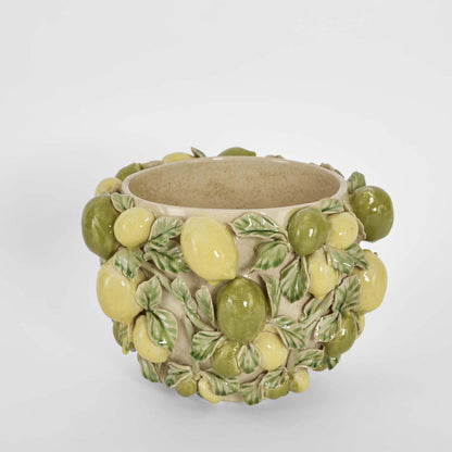 Lemon Vase Green & Yellow